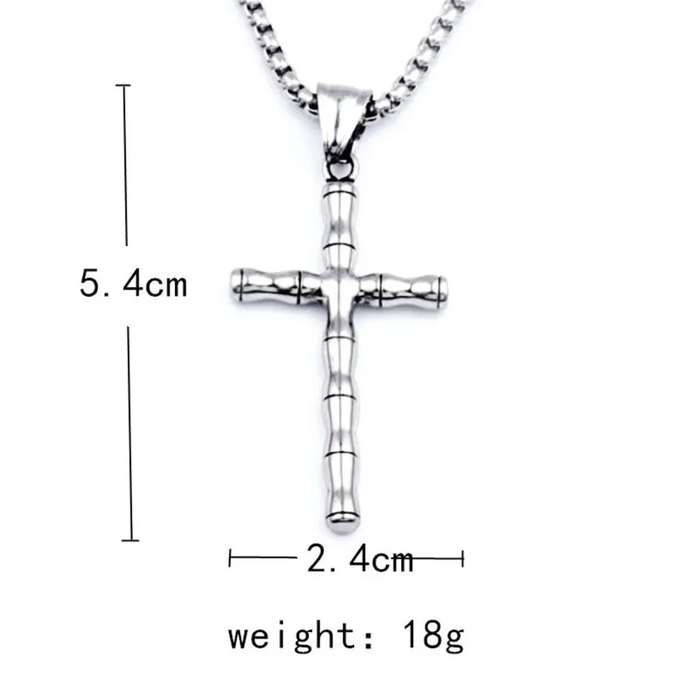 ❤️Fashionable Bamboo Cross Christian Pendant Necklace for women/men,N90201P196